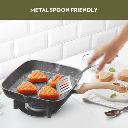 Borosil Vajra Nonstick Grill/Fry Pan, Square