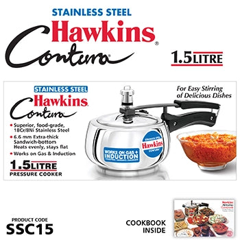 Hawkins Contura Stainless Steel Pressure Cooker | Induction Compatible