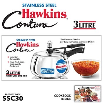 Hawkins Contura Stainless Steel Pressure Cooker | Induction Compatible