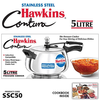 Hawkins Contura Stainless Steel Pressure Cooker | Induction Compatible