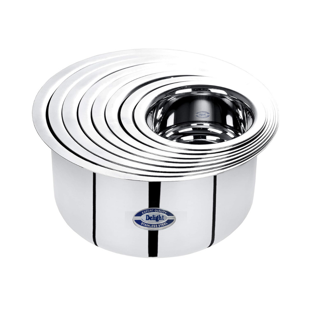 Delight Stainless Steel Tope/Patila/Topiya/Tapeli with Lid - Diameter 16 cm,Capacity 1.5 Litre,Multipurpose,Induction and Gas Stove Friendly,