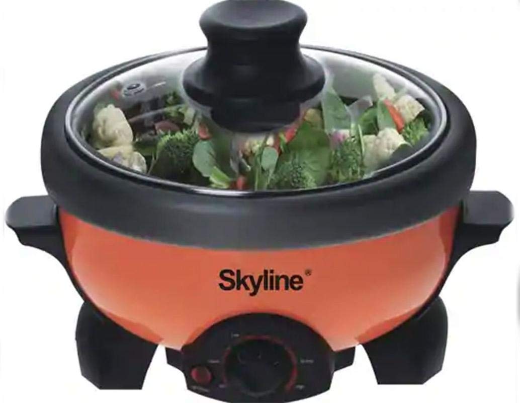 Skyline VTL-333 Electric Rice Cooker, Deep Fryer 2 Ltr 900 Watt 230V 3 in 1 Multi Cooker