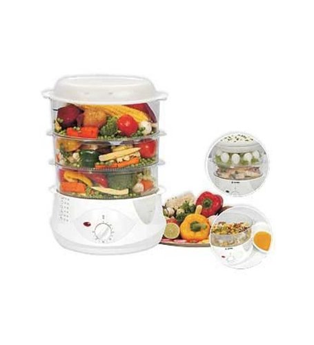 SKY LINE VT-7063 800-Watt 3 Layer Food Steamer (Multicolour)