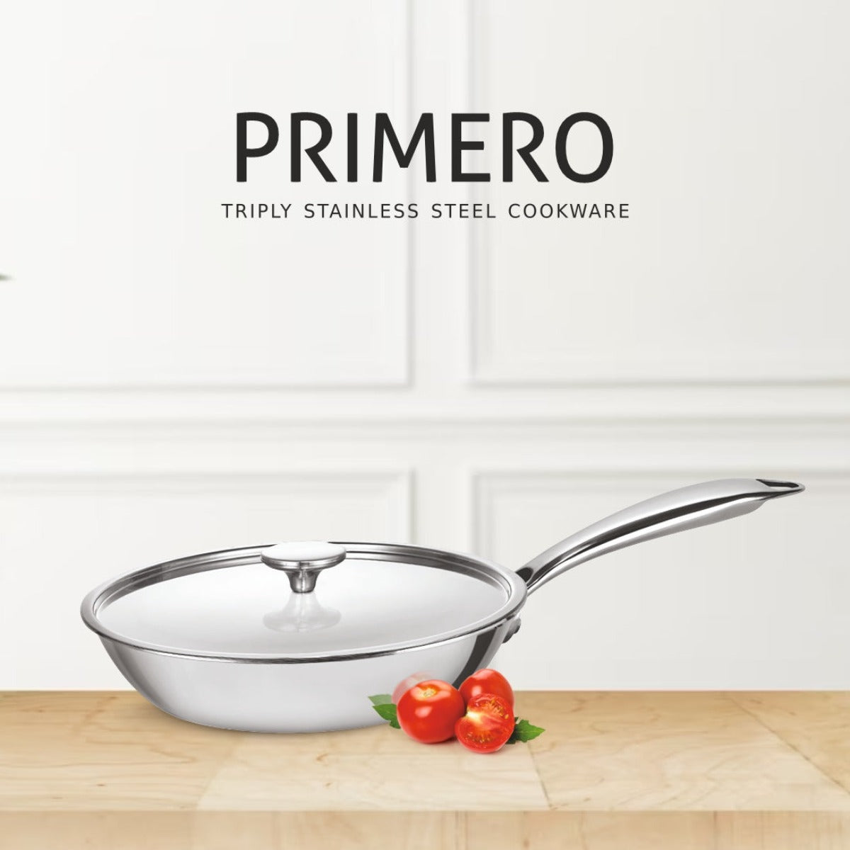 Alda Primero Tri-ply Stainless Steel Fry Pan with Lid