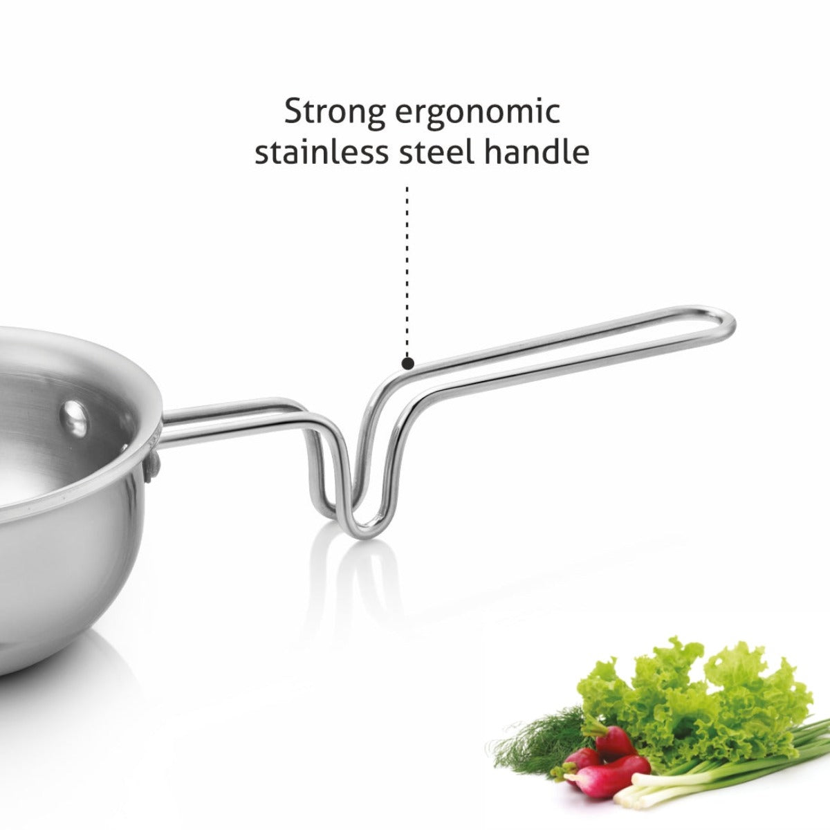 Alda Primero Tri-ply Stainless Steel Tadka Pan 12cm 500ml