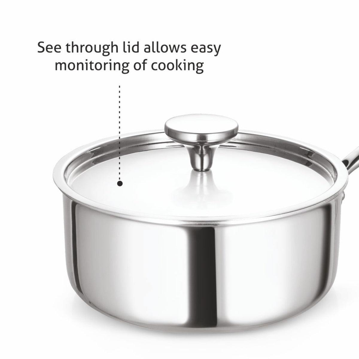 Alda Triply Primero Stainless Saucepan with Lid