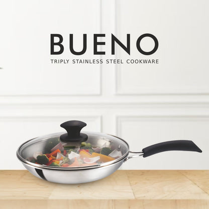 Alda Bueno Triply Stainless-Steel Fry Pan with Lid