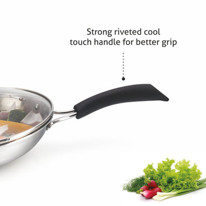 Alda Bueno Triply Stainless-Steel Fry Pan with Lid