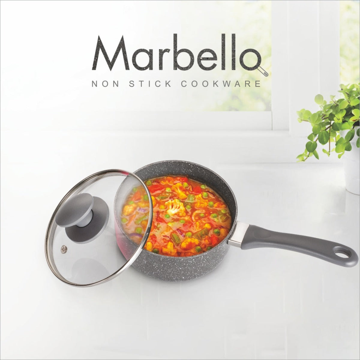 Alda Marbello Non Stick Sauce Pan With Lid