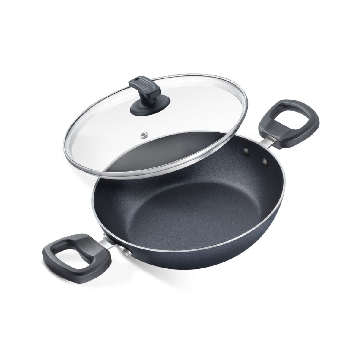 Judge Non Stick Kadhai with Glass Lid (28 cm) by Prestige