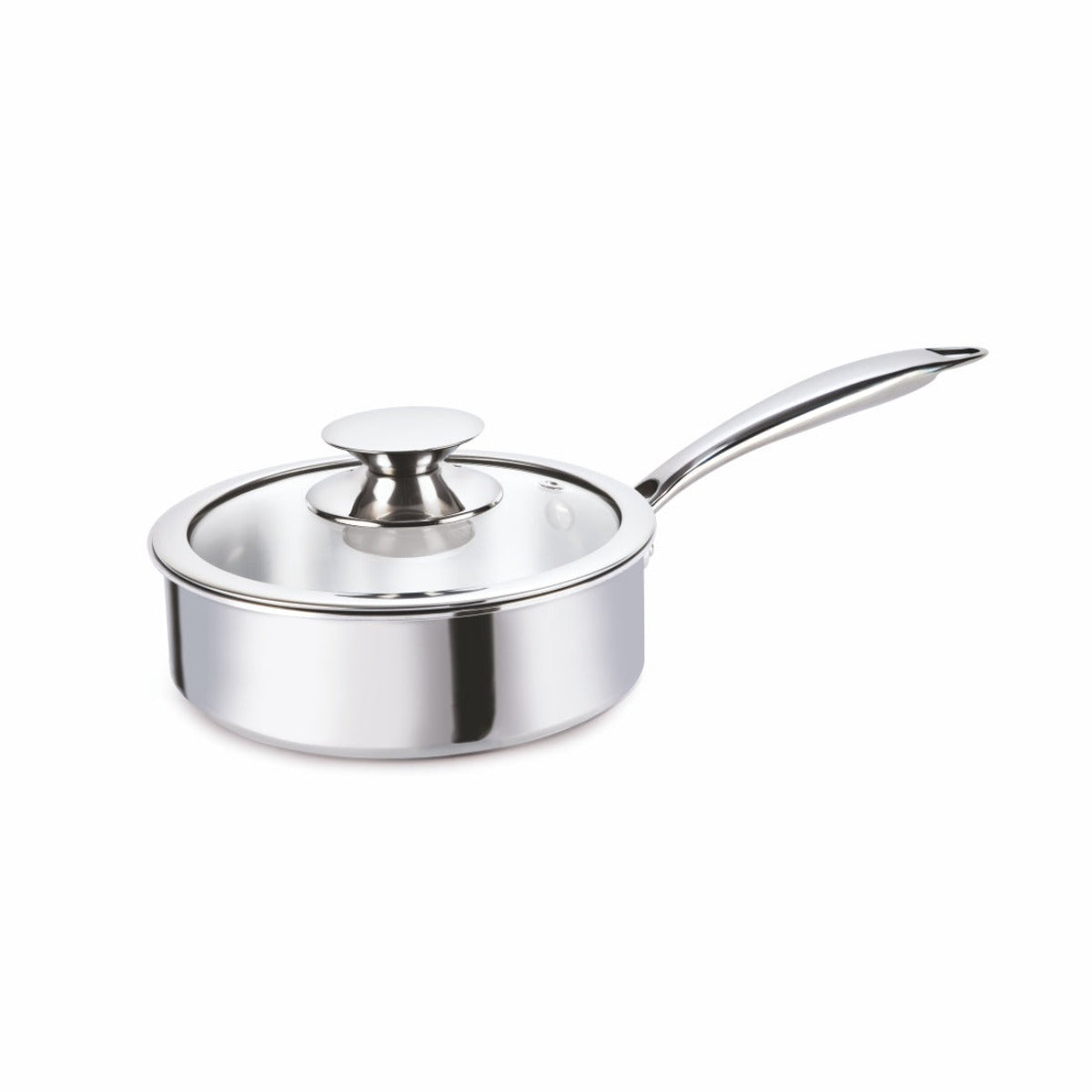 Alda Vitale Triply Stainless Steel Saute Pan With Glass Lid