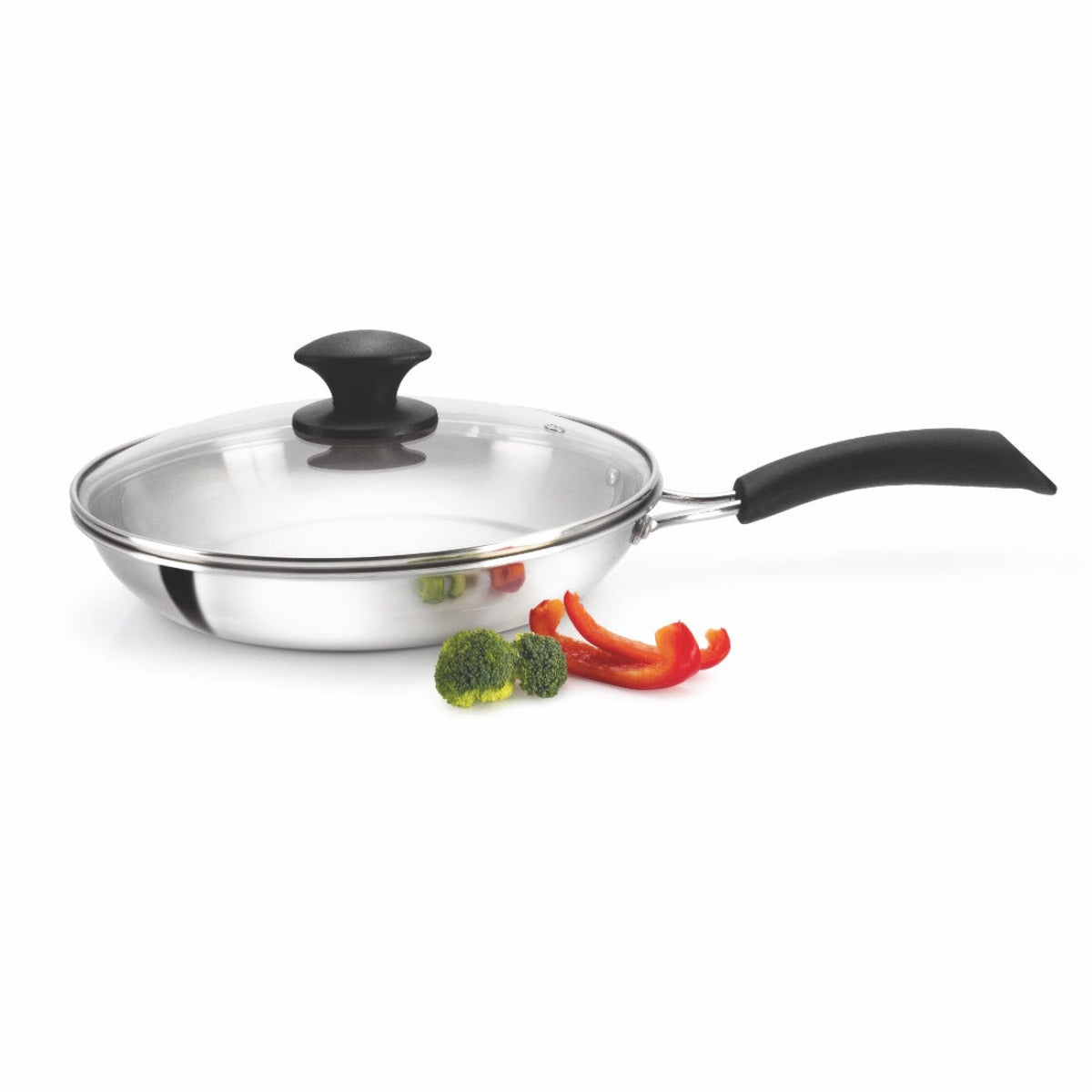 Alda Bueno Triply Stainless-Steel Fry Pan with Lid