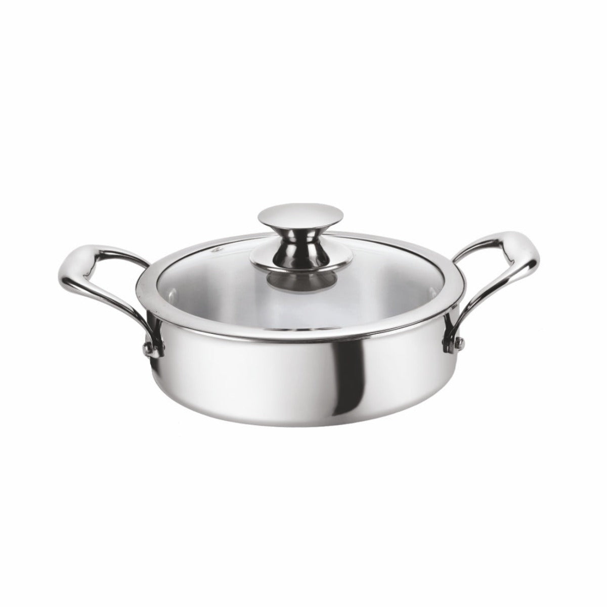 Alda Vitale Triply Stainless-Steel Short Casserole with Lid