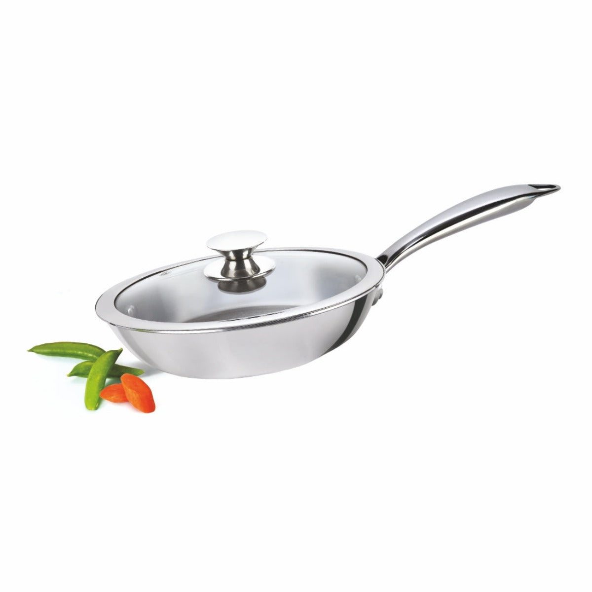 Alda Vitale Triply Stainless-Steel Fry Pan with Lid