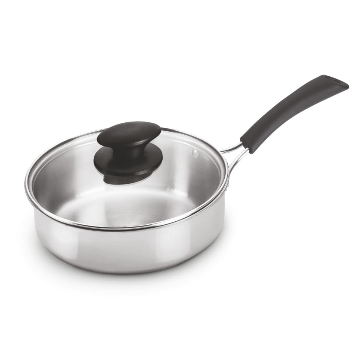 Alda Triply Bueno 24 cm (2.5L) Stainless Saute Pan With Glass Lid