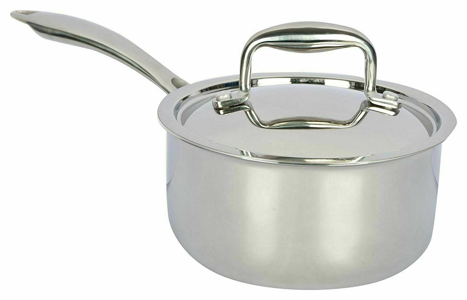 Vinod Platinum Triply Stainless Steel Saucepan 14 cm 1.2 Ltr With Lid PSP14