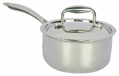 Vinod Platinum Triply Stainless Steel Saucepan 16 cm 1.6 Liter With Lid PSP16