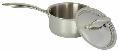 Vinod Platinum Triply Stainless Steel Saucepan 18 cm 2.2 Liter With Lid PSP18