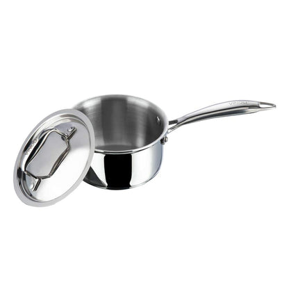 Vinod Platinum Triply Stainless Steel Saucepan 18 cm 2.2 Liter With Lid PSP18