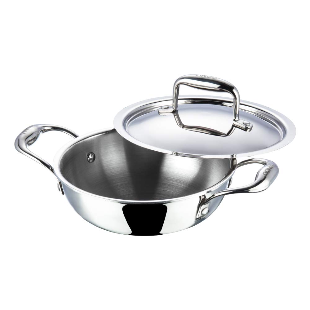 Vinod Platinum Extra Deep Wok 26 cm 4.1 Ltr With Lid Induction Friendly EDPTKD26