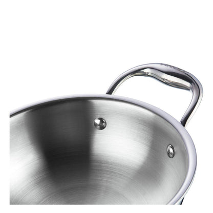 Vinod Platinum Extra Deep Wok 18 cm 1.1 Ltr With Lid Induction Friendly EDPTKD18