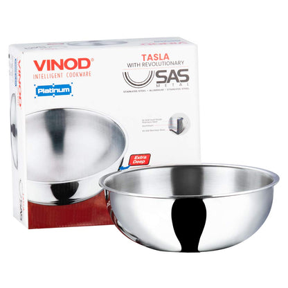 Vinod Platinum Extra Deep Stainless Steel Tasla 18 cm 1.1 Liter EDPTT18