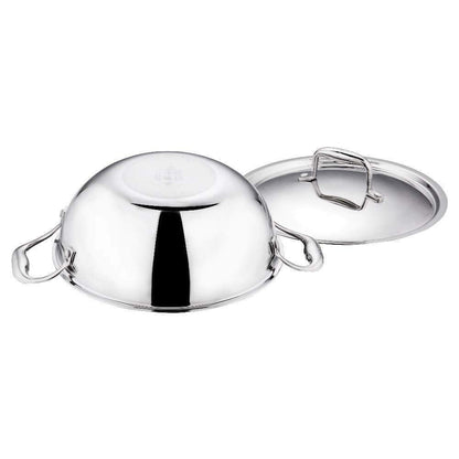 Vinod Platinum Extra Deep Wok 18 cm 1.1 Ltr With Lid Induction Friendly EDPTKD18