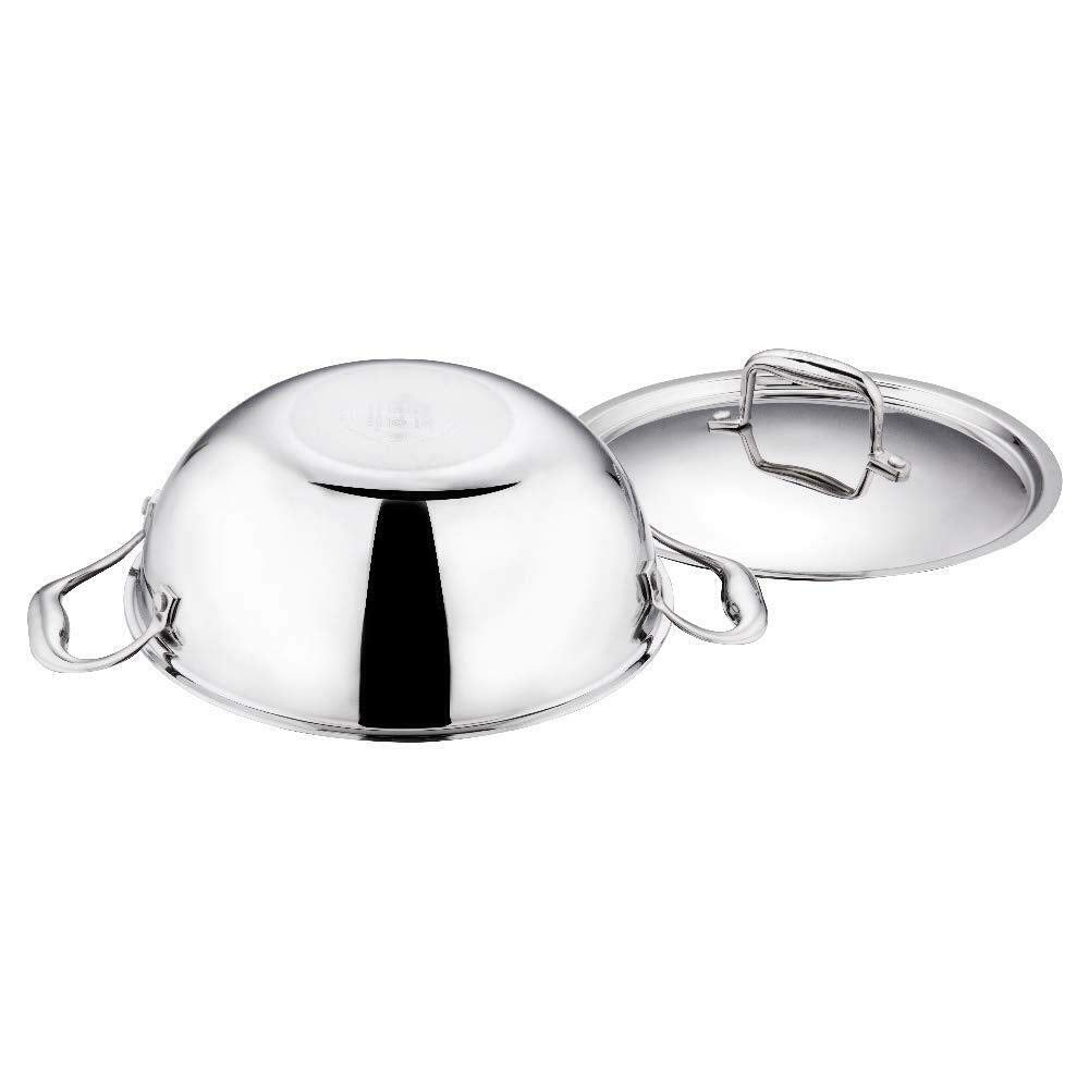 Vinod Platinum Extra Deep Wok 26 cm 4.1 Ltr With Lid Induction Friendly EDPTKD26