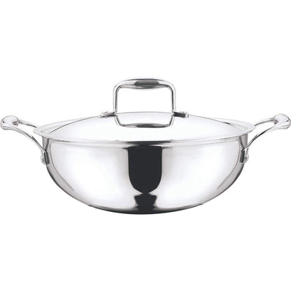 Vinod Platinum Extra Deep Wok 20 cm 1.5 Ltr With Lid Induction Friendly EDPTKD20