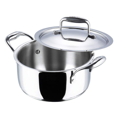 Vinod Platinum Triply Stainless Steel Saucepot 3 Liter 20 cm With Lid PSO20