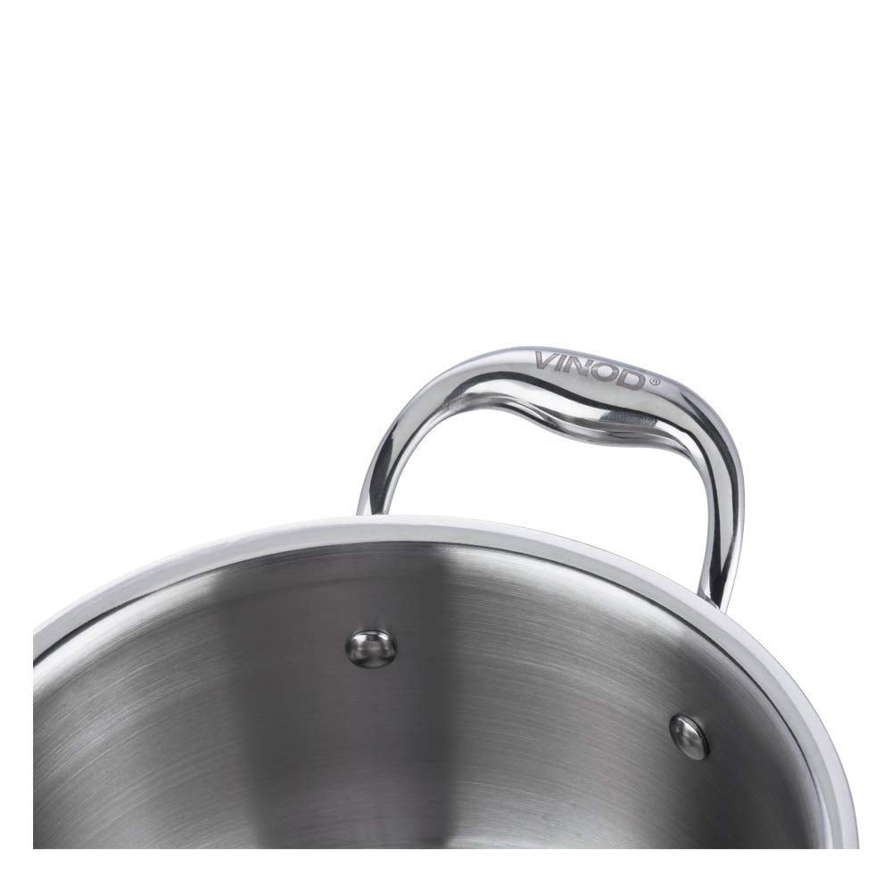 Vinod Platinum Triply Stainless Steel Saucepot 4 Liter 22 cm With Lid PSO22