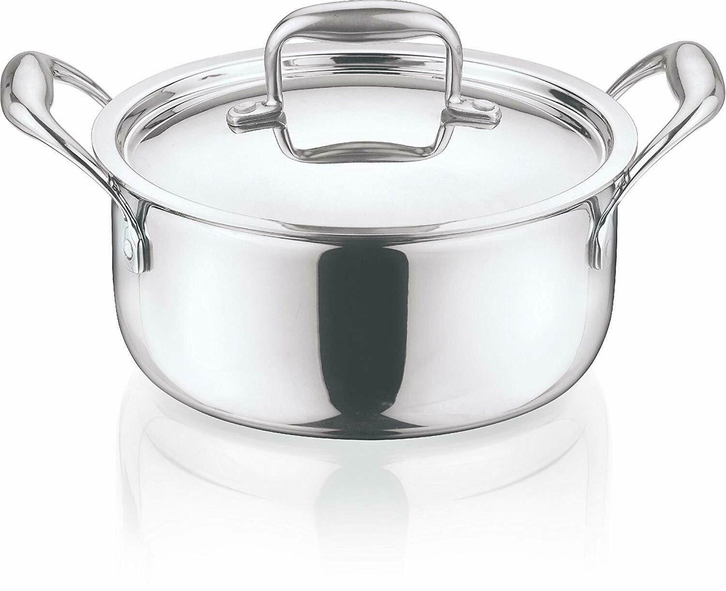 Vinod Platinum Triply Stainless Steel Saucepot 4 Liter 22 cm With Lid PSO22