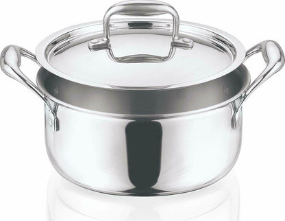 Vinod Platinum Triply Stainless Steel Saucepot 4 Liter 22 cm With Lid PSO22