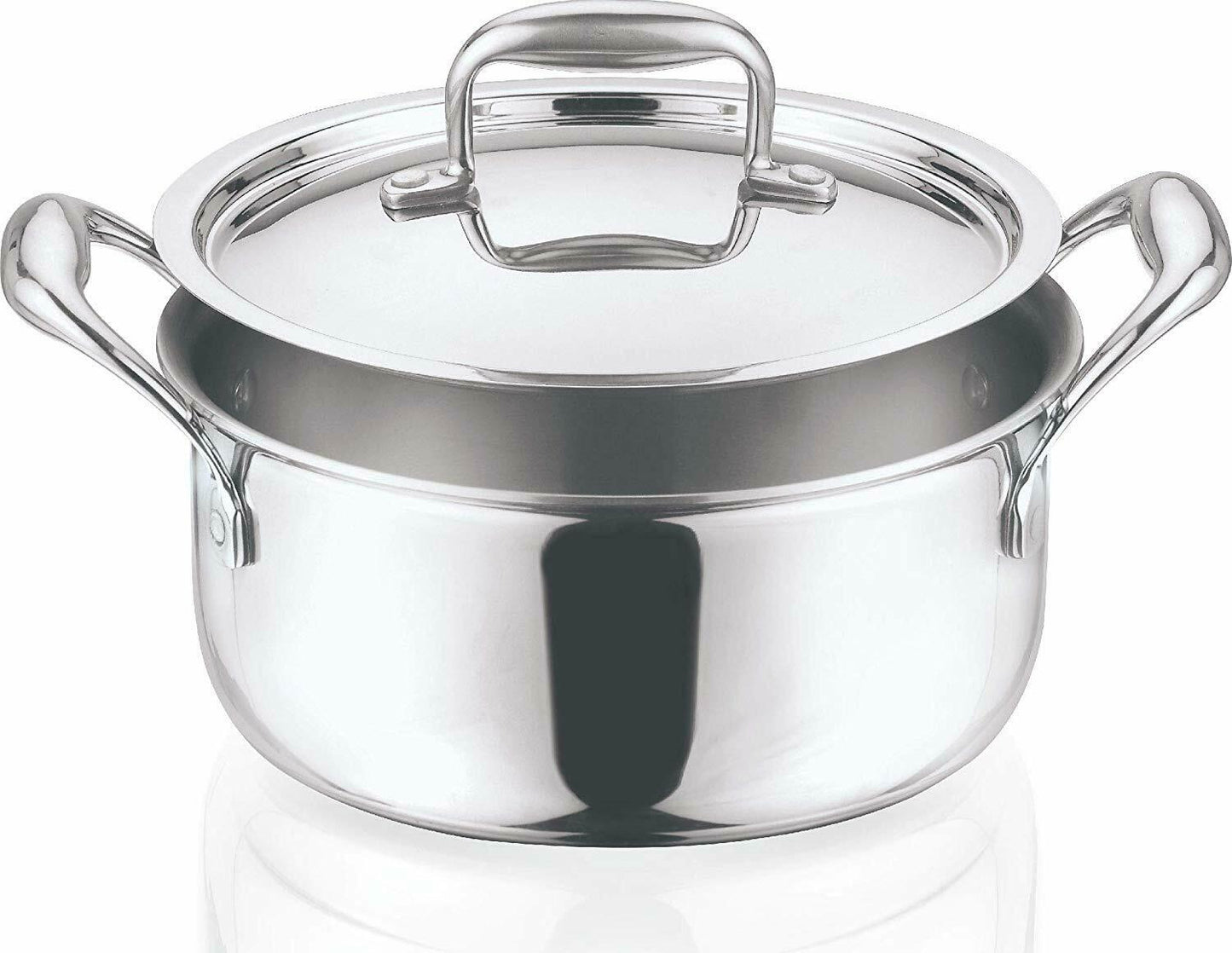 Vinod Platinum Triply Stainless Steel Saucepot 3 Liter 20 cm With Lid PSO20