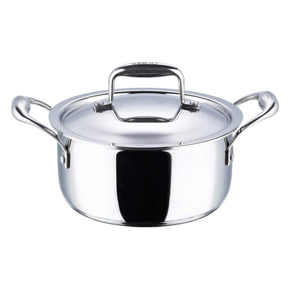 Vinod Platinum Triply Stainless Steel Saucepot 4 Liter 22 cm With Lid PSO22