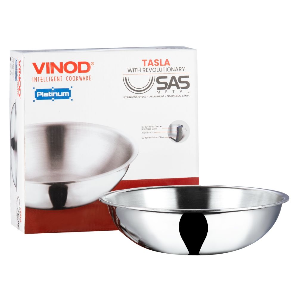 Vinod Platinum Stainless Steel Tasla 20 cm 1.4 Liter Induction Friendly PTT20