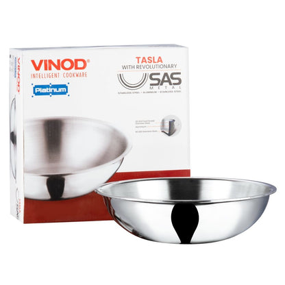 Vinod Platinum Stainless Steel Tasla 22 cm 1.8 Liter Induction Friendly PTT22