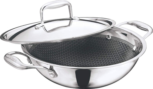 Vinod Platinum X Stainless steel Nonstick Wok Kadai 22 cm 1.8 Liter PXKD22