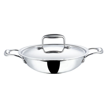 Vinod Platinum X Stainless steel Nonstick Wok Kadai 28 cm 3.7 Liter PXKD28