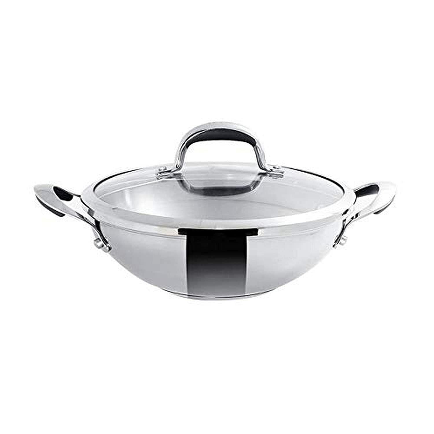 Meyer Select Stainless Steel Kadai Wok 22 cm 1.91 Ltr Induction & Gas Compatible