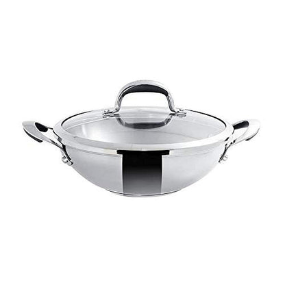 Meyer Select Stainless Steel Kadai Wok 26 cm 3.25 Ltr Induction & Gas Compatible