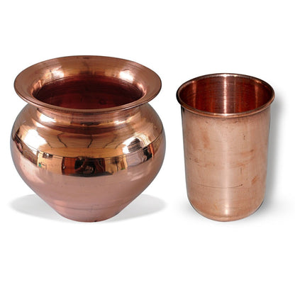 Craft Handmade Pure Copper Lota with Copper Tumbler