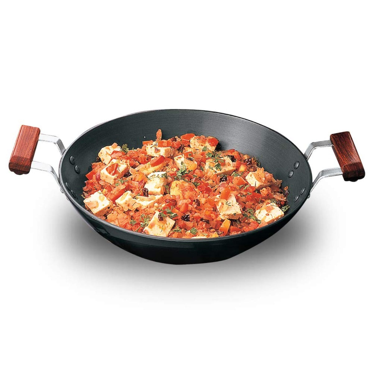 Futura Hard Anodised Deep Wok Pan Flat Bottom by Hawkins AD25