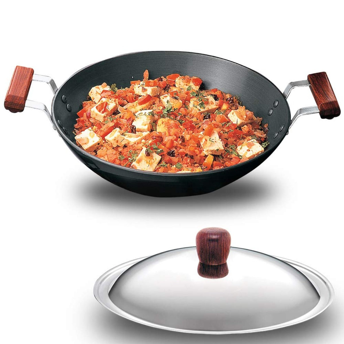 Futura Hard Anodised Deep Fry Pan Wok With Stainless Steel Lid by Hawkins AD25S