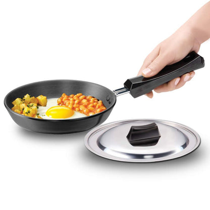 Futura Hard Anodised Frying Pan With Stainless Steel Lid by Hawkins AF17S