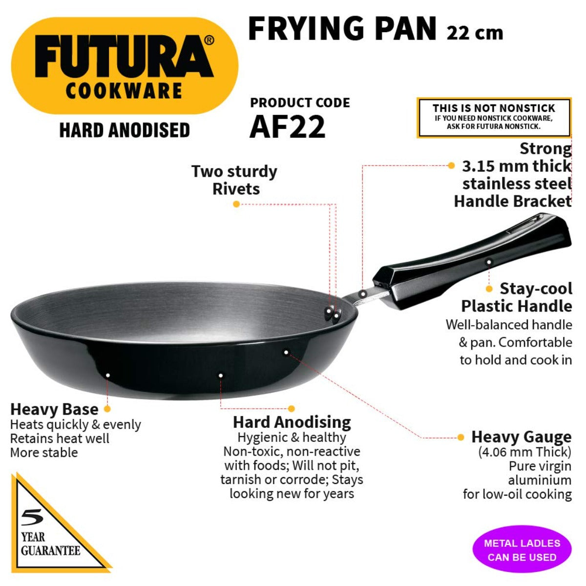 Futura Hard Anodised Frying Pan by Hawkins AF22