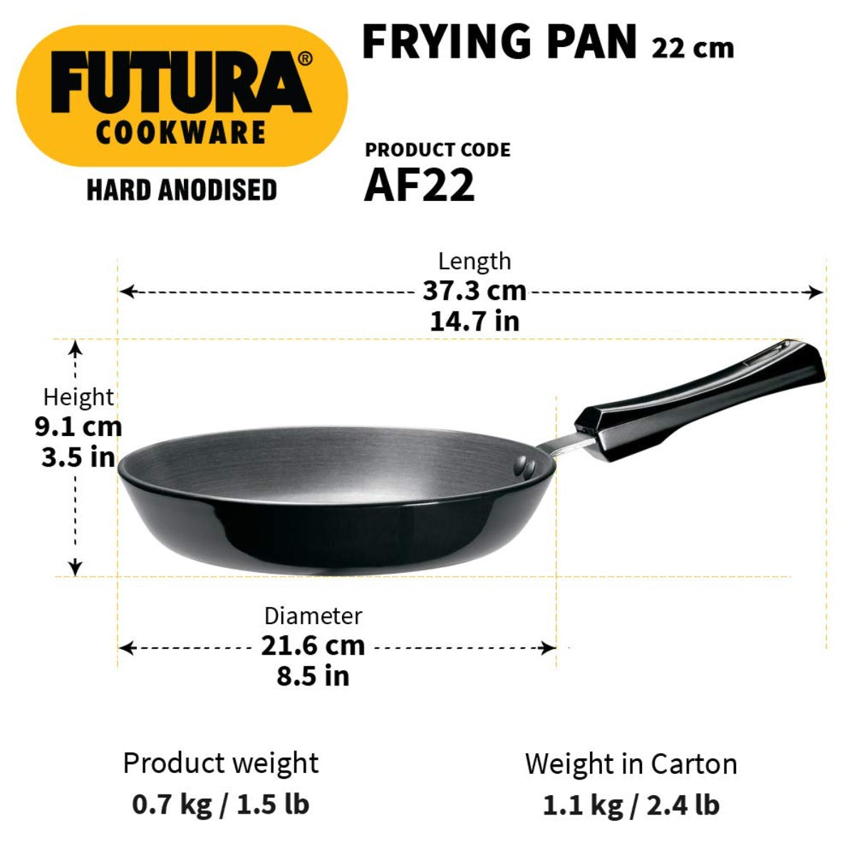 Futura Hard Anodised Frying Pan by Hawkins AF22