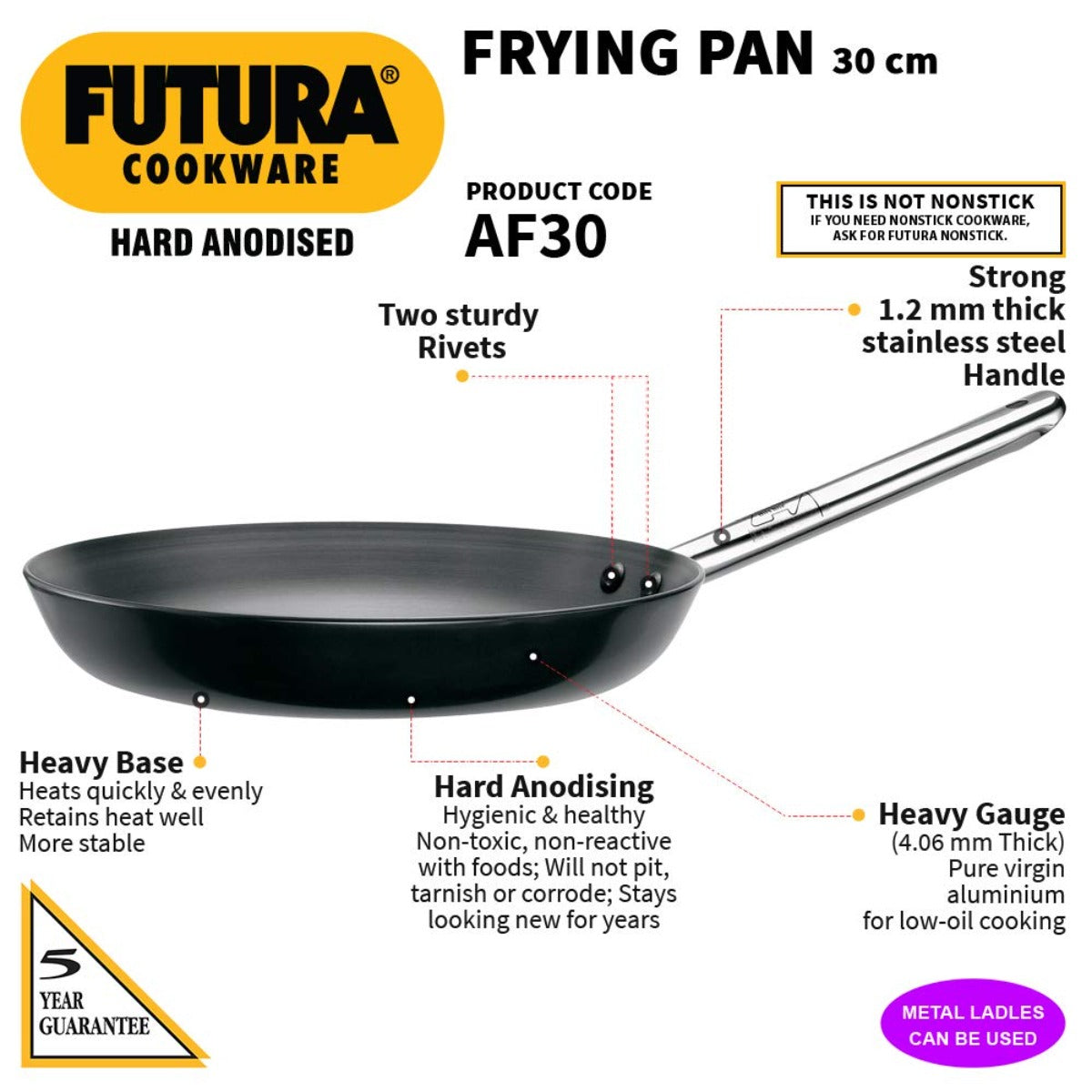 Futura Hard Anodised Frying Pan by Hawkins AF29