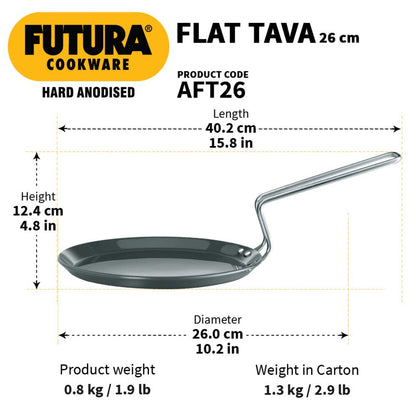 Futura Hard Anodised Flat Tava/Tawa by Hawkins AFT26