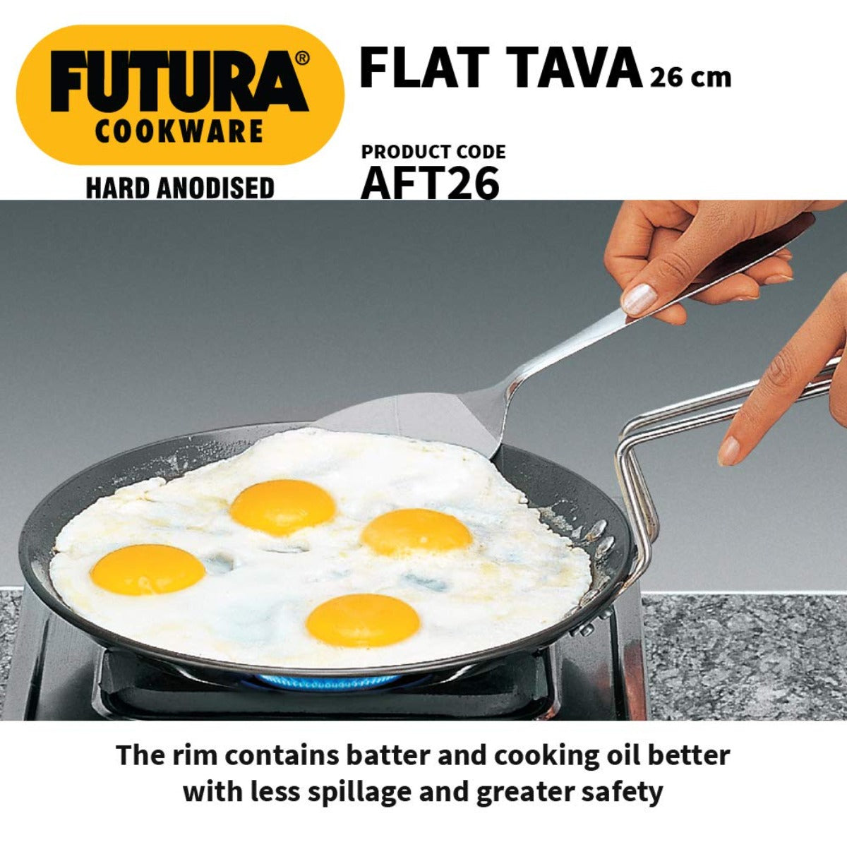 Futura Hard Anodised Flat Tava/Tawa by Hawkins AFT26